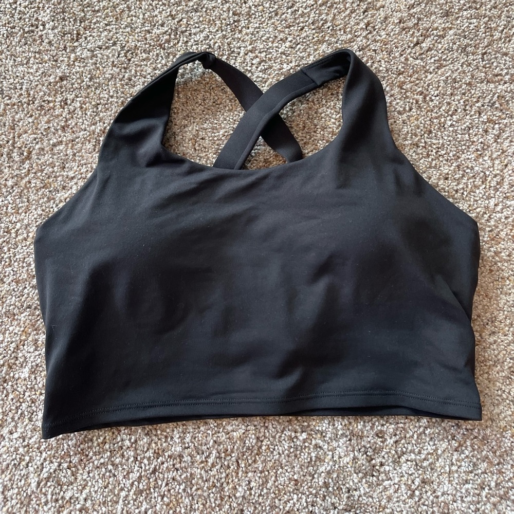Black crossback tanktop with built in sports bra